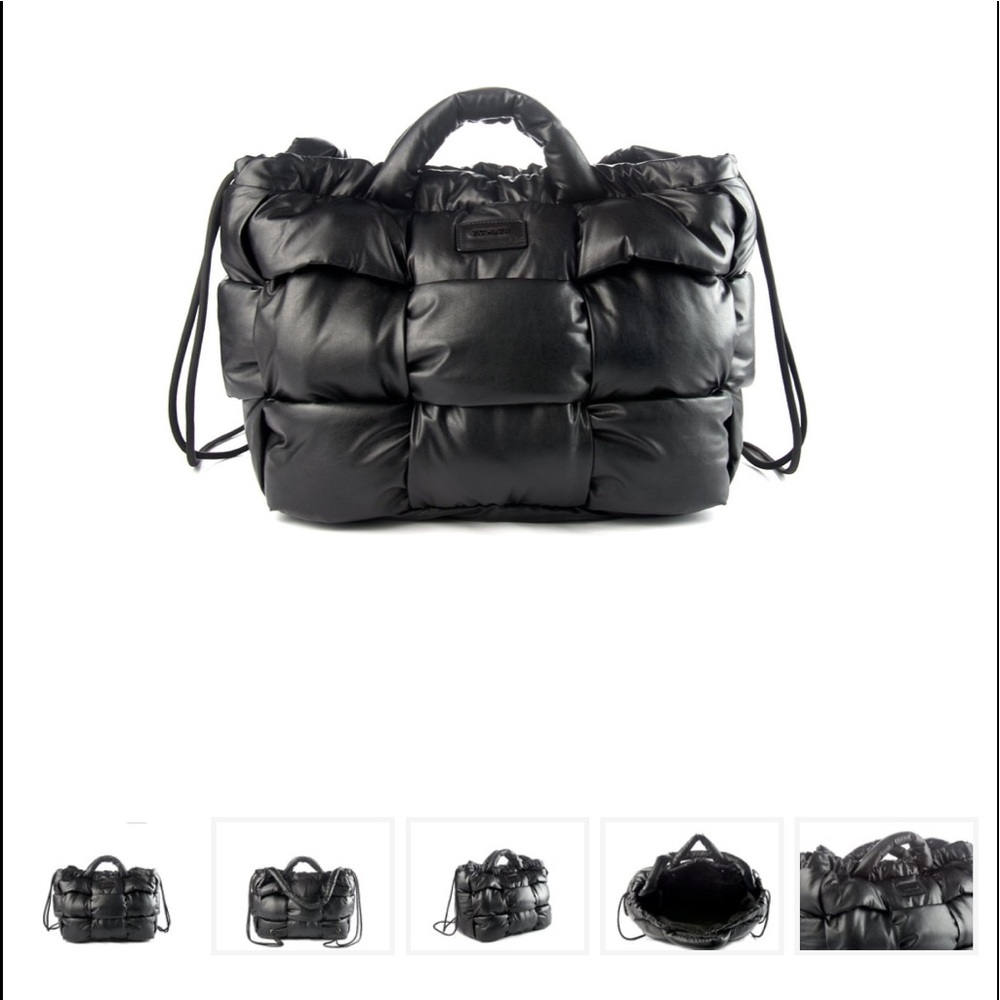 Vic Mati’e Patty Black Leather Backpack and Shoulder bag in one!
